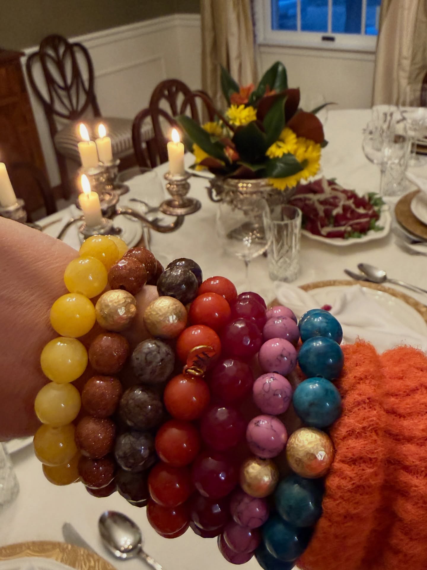 Rainbow gemstone bracelets